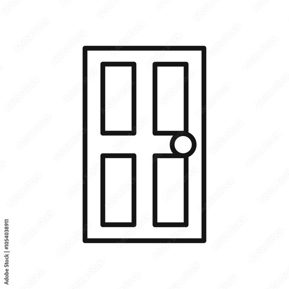 Door icon outline collection or set in black and white Door icon outline collection or set in black and white
