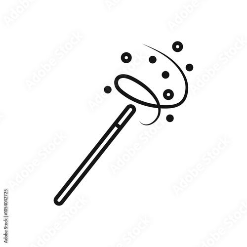 Magic wand icon outline collection or set in black and white