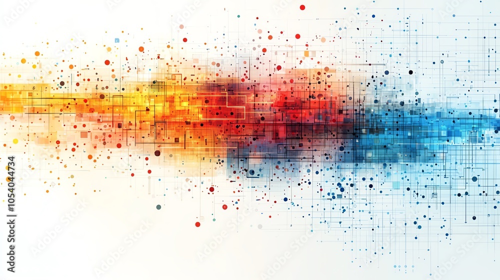 ETL process with extracted raw data turning into structured formats, vibrant abstract shapes, clean modern style ETL process with extracted raw data turning into structured formats, vibrant abstract shapes, clean modern style
