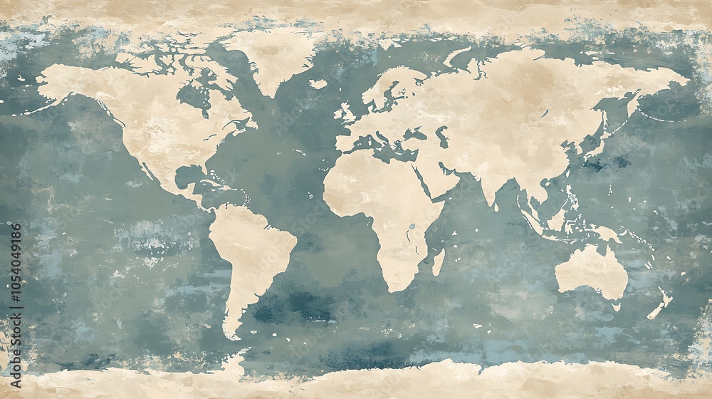 Fototapeta premium Vintage world map with grunge texture.