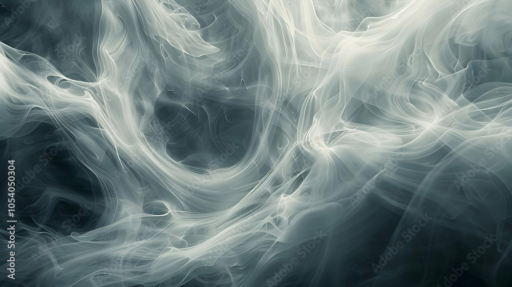 Abstract smoke-like lines and swirls in shades of white and grey. Abstract smoke-like lines and swirls in shades of white and grey.