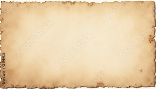 Vintage deckle edge paper background with aged texture and copy space