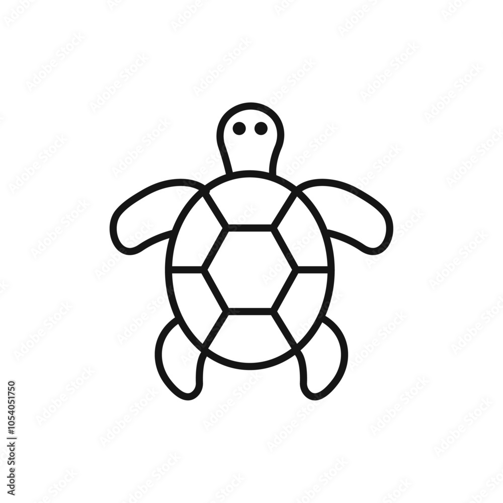 Fototapeta premium Tortoise icon outline collection or set in black and white