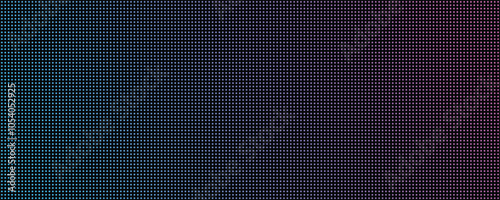 LED Video Wall Screen Texture Background, Vector blue and red purple color light LED diode dot grid video screen