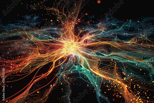 Abstract Digital Art: Network of Light