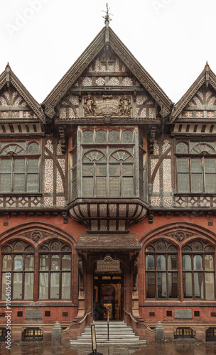 Obraz na płótnie The facade of Royal Museum and Free Library (founded 1858) in Canterbury. Kent, UK. Space for text, Selective focus. w salonie