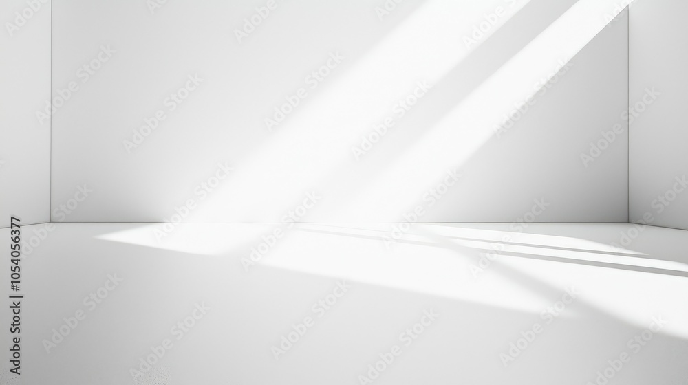 Bright White Empty Room with Subtle Shadows