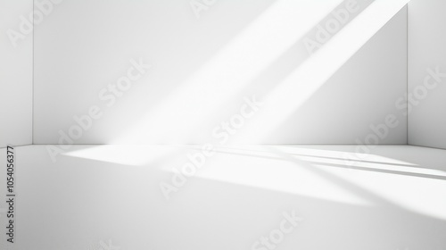 Bright White Empty Room with Subtle Shadows