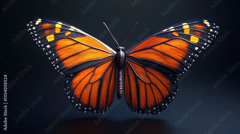 Obraz premium A close up of a butterfly with orange wings