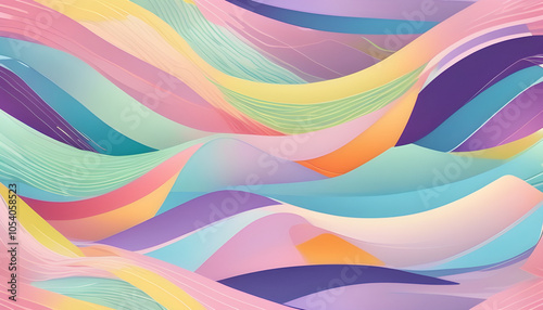 Pastel wavy lines pattern, business background for advertising and banners