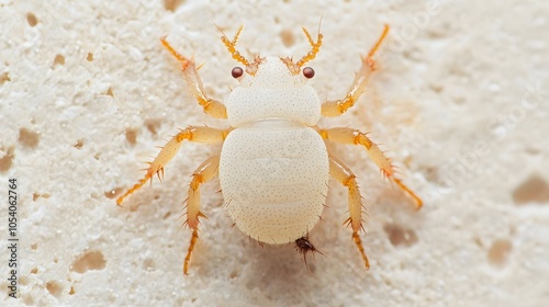 Detailed Macro Shot of a Body Louse Displaying Segmented Body and Tiny Claws photo