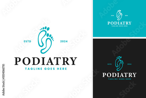 Podiatry foot care logo vector illustration