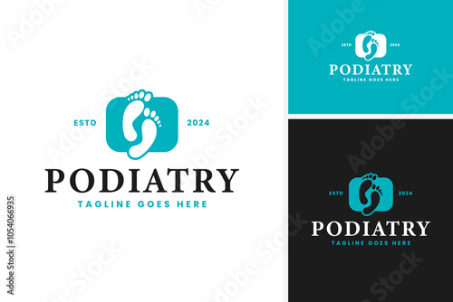 Podiatry health logo design vector template