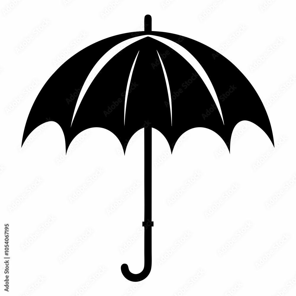 Single umbrella design art vector silhouette Single umbrella design art vector silhouette