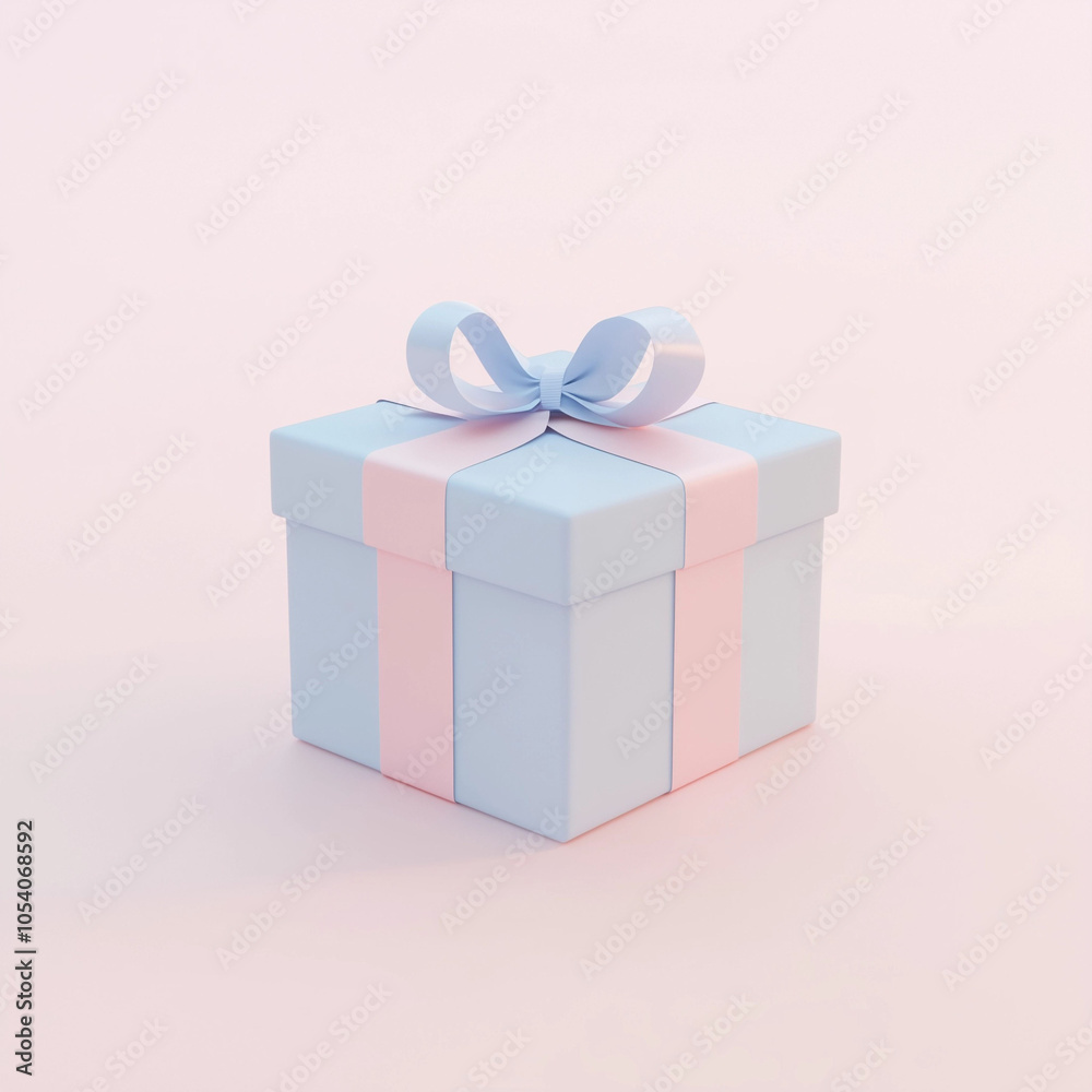 Fototapeta premium Simple 3D-rendered gift box with a neat ribbon