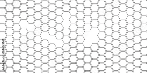 Vector geometric seamless texture symbol. Hexagon, bees hive cells pattern. Bee honey shapes. Abstract pattern with hexagonal white and gray technology line paper background.   Stylish grid texture. 