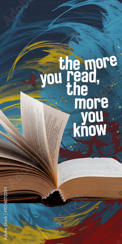 Open book with yellow and blue abstract background  knowledge  education  learning  wisdom  reading   