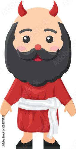 devil scary character cartoon satan monster lucifer satanic halloween cute icon drawing old man art