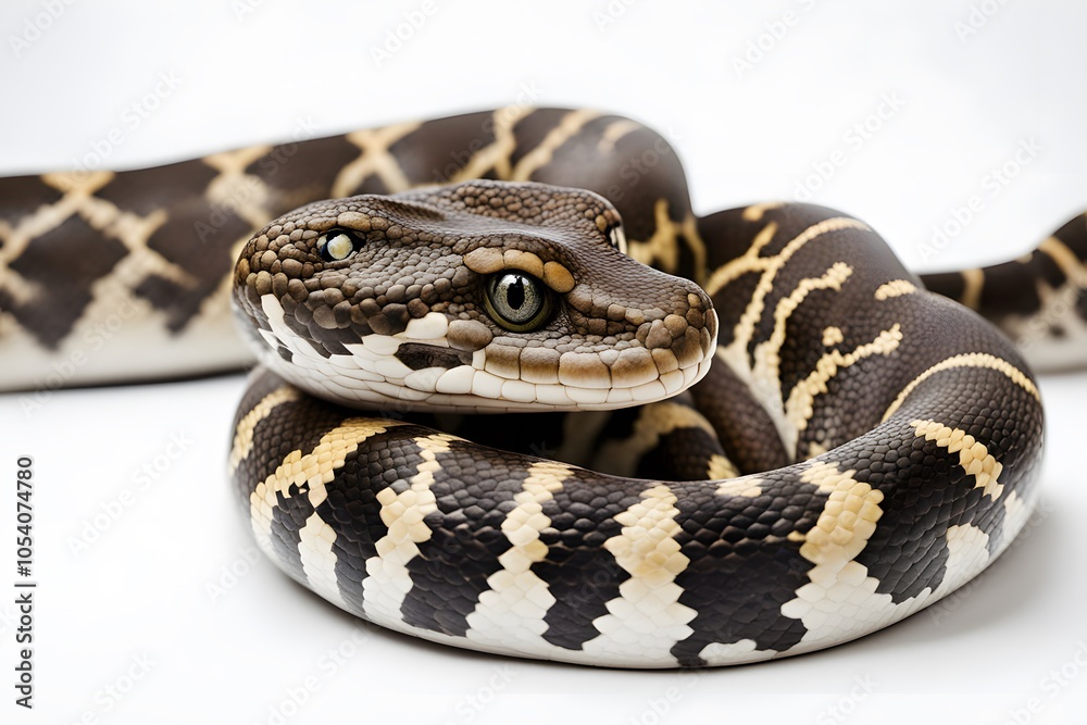 Obraz premium Carpet python on white background, Ai Generated