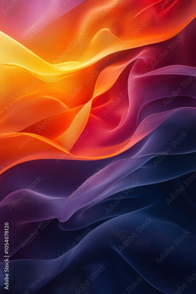Fototapeta premium Abstract Wavy Texture with Gradient Colors