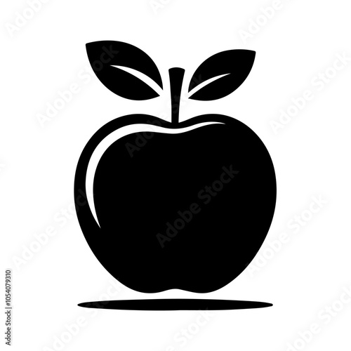 Apple fruit flat icon. Apple silhouette vector on a white background