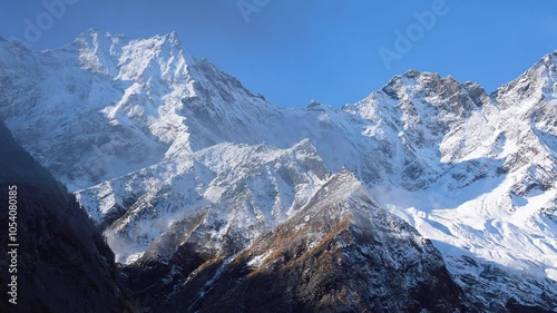 Snow mountains in the west of Sichuan province, Daerpu area, Xiaojin County, Ngawa Tibetan and Qiang Autonomous Prefecture, China photo