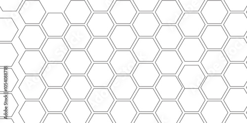 Vector geometric seamless texture symbol. Hexagon, bees hive cells pattern. Bee honey shapes. Abstract pattern with hexagonal white and gray technology line paper background.   Stylish grid texture. 