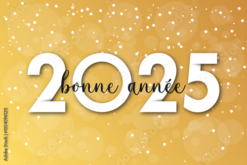 Bonne année - meilleurs vœux 2025 - vecteur pour affiche bannière salutation et célébration du nouvel an 2025.