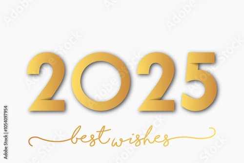 Happy new year - best wishes 2025 with colorful number. Perfect vector for poster, banner, greeting and new year 2025 celebration.