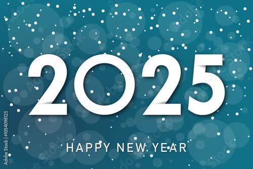 Happy new year - best wishes 2025 with colorful number. Perfect vector for poster, banner, greeting and new year 2025 celebration.