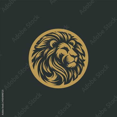 lion head logo vector design illustration