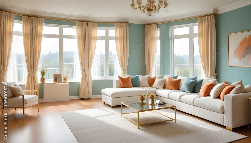 Fototapeta premium Photo interior modern design room 3d design