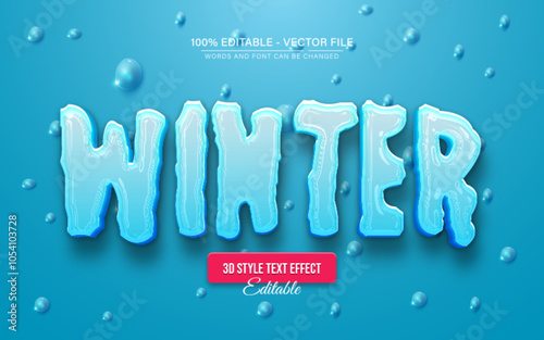 Winter or snow 3d text effect editable