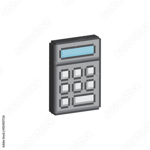 isometric calculator 8 bit icon pixel art calculator sign for games logo symbol