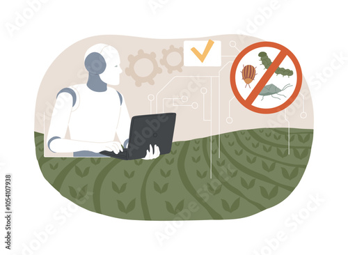 AI-Predictive Pest Management abstract concept vector illustration.