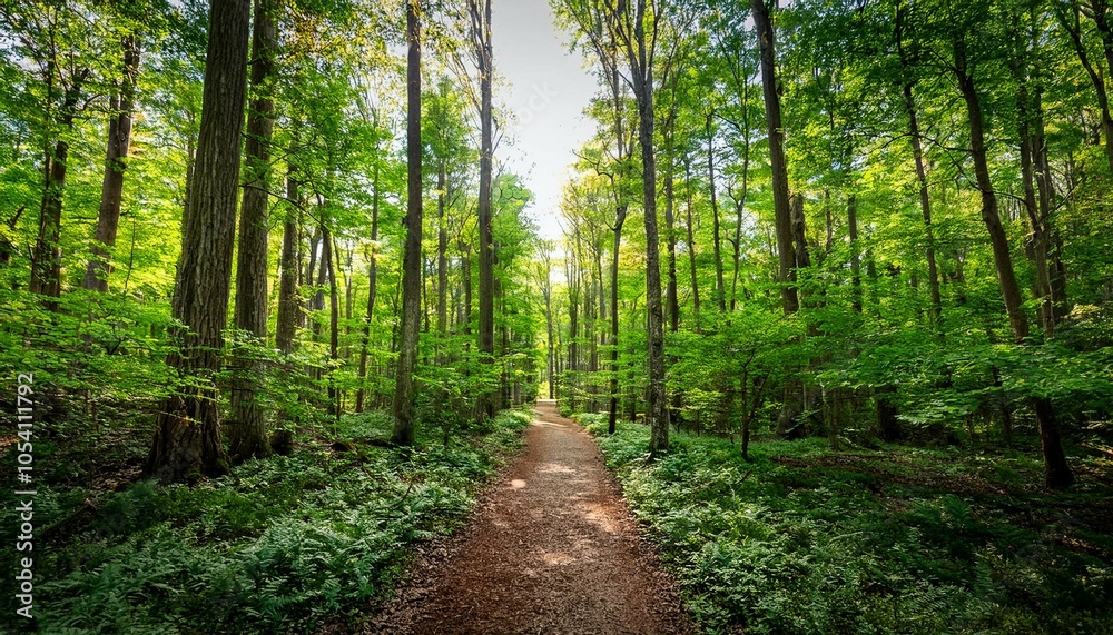 Obraz premium Road between forest landscapes