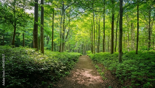 Road between forest landscapes