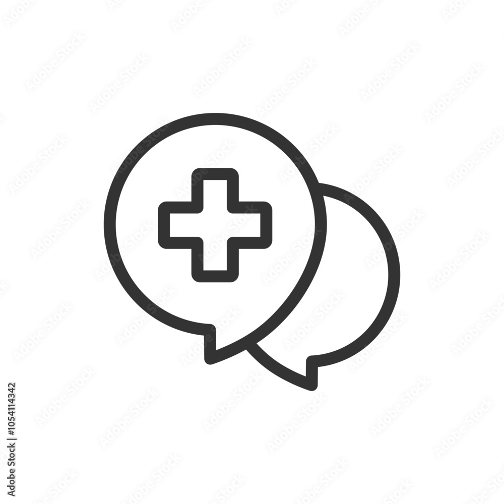 Fototapeta premium Medical consulting chat vector icon
