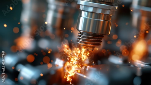 An action shot capturing a spark plug igniting combustion within machinery, illustrating power and motion, surrounded by fiery energy and engineering innovation.