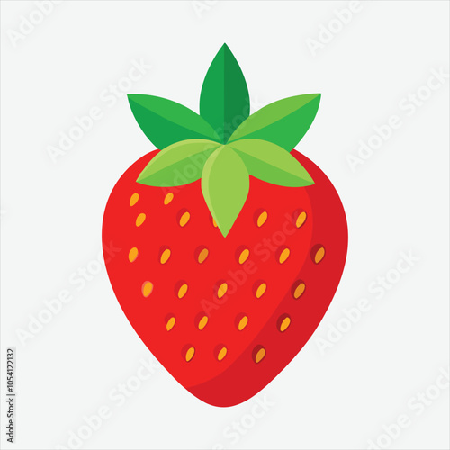 Strawberry Vector | Fresh Fruit Icon for Food, Organic, and Nature-Themed Design Projects