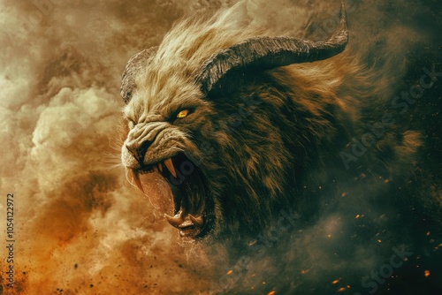 photo of an angry mythological animal photo