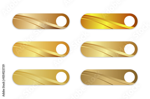 Golden CTA buttons set.