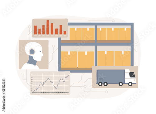 AI-Predictive Demand Analysis abstract concept vector illustration.