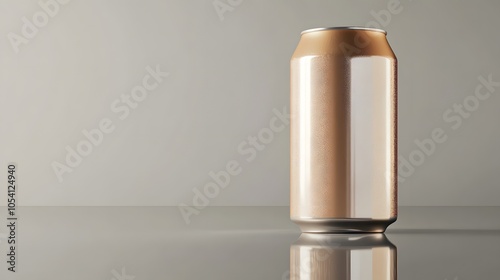 Wallpaper Mural Blank mockup template of a tall beverage can with glossy custom labeling, reflected on a polished metallic surface. Torontodigital.ca