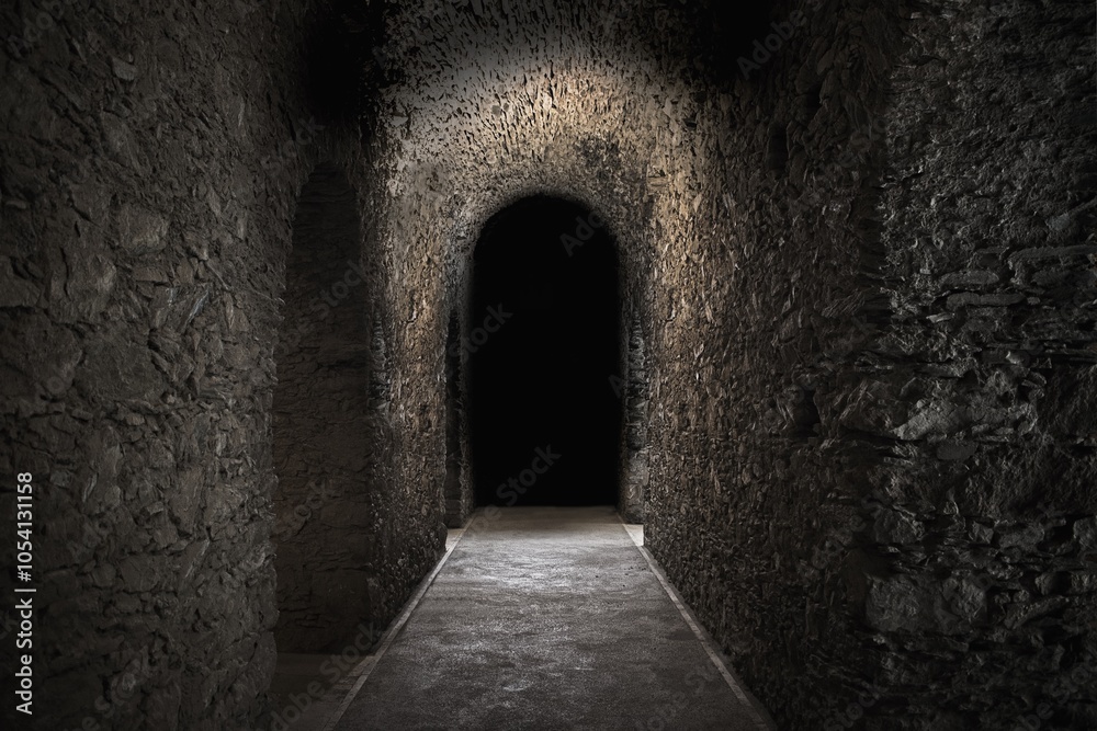 Obraz premium Scary underground, old house cellar