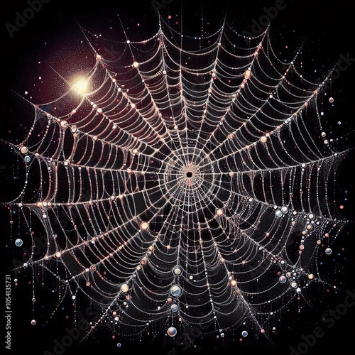 148 Spider Web Pixelated intricate spider web with photogram lik