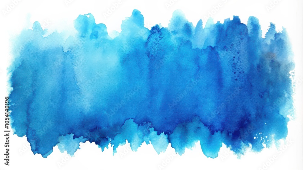Obraz premium Abstract Blue Watercolor Wash with Soft Edges and Delicate Splashes