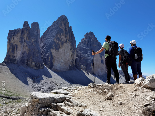 Escursionisti - tre cime di Lavaredo - Italia