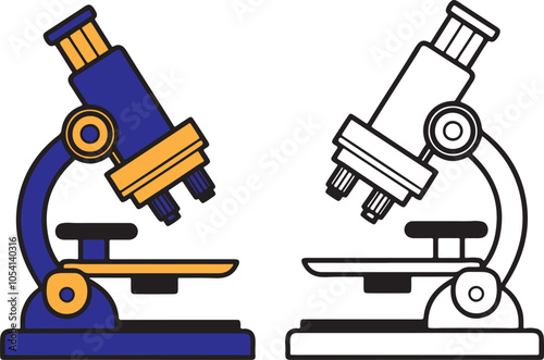 Discover our captivating vector silhouettes of microscopes, showcasing their intricate designs and functionality. Ideal for educational projects, presentations, or scientific themes, 