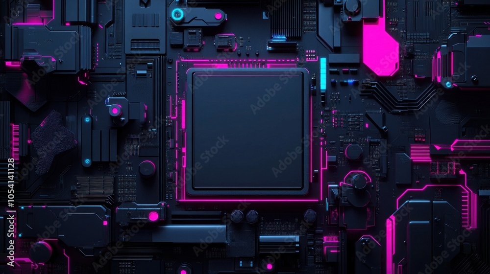 Fototapeta premium Central Processing Unit in High-Tech Environment